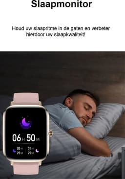 Belesy® HEAVEN – Smartwatch Dames – Smartwatch Heren – Horloge – 1.85" Kleurenscherm – Stappenteller – Hartslagmeter – Bloeddrukmeter – Slaapmonitor – Split Screen – Stembediening – Sportmodus – Bluetooth 5.1 – Goud - Moederdag — thumbnail 10