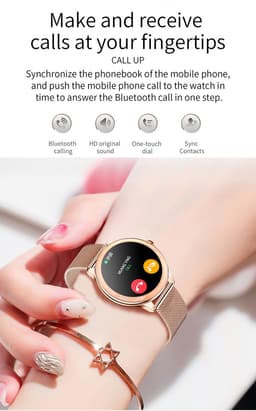 Darenci Smartwatch Flair Pro  - Smartwatch dames -Smartwatch heren -Activity Tracker- Touchscreen -Bluetooth bellen -Met extra bandje -Horloge -Stappenteller -Bloeddrukmeter -Verbrande calorieën -Zuurstofmeter -Spatwaterdicht -Roségoud/Roze — thumbnail 8