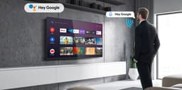 TeeView Google Smart TV - QLED 4K - 75 inch/191 cm - Frameless Design - Tripple Tuner DVB-T/T2/S/S2/C - HDMI x3, USB x2, CI+ - Voice Controle & Streaming apps - In Eindhoven geassembleerd - TV75QQG-EU — thumbnail 11