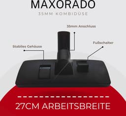 Maxorado Combimondstuk voor uw stofzuiger 35 mm - geschikt voor Bosch, Siemens, AEG, Quigg, Kärcher, Fakir, EIO, Samsung, Panasonic, Clatronic - borstel universeel 35mm — thumbnail 7