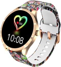 Belesy® BQSiRgSk Pro Skull - Smartwatch Dames – Smartwatch Heren - Horloge - 1.28 inch - Kleurenscherm - Stappenteller - Bloeddruk - Hartslag - 75+ Wijzerplaten – Sporten – Rose goud – Staal - Siliconen – Skull - Kerstcadeau — thumbnail 2