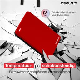 VisiQuality High-Speed Externe Harde Schijf 500 GB - Draagbare Harde Schijf USB 3.0 - Voor Windows & Mac - Xbox & PS4 games - Compact - Rood — thumbnail 4