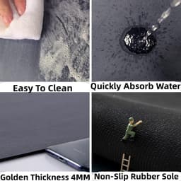 Wasmachine Droger Mat - Apparaat Beschermhoes - Apparaten Beschermen - Absorberend Antislip - 60 cm - Grijs — thumbnail 6