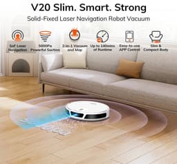ILIF, Robotstofzuiger V20 met 5000 Pa Zuigkracht en LiDAR Navigatie – Slimme Draadloze Stofzuiger met App en Automatisch Opladen — thumbnail 4