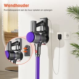 Elekiatech Steelstofzuiger- 46000Pa - 50 Minuten Gebruikstijd - 8 Kegel Filtersysteem Steelstofzuiger Draadloos - 1,5 L Stofbak - 2200 mAh Accu - voor Tapijten en Harde Vloere - Paars — thumbnail 9