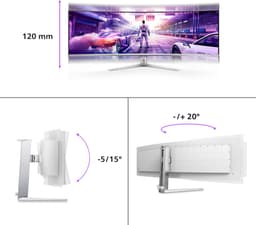 Philips Evnia 49M2C8900 - Ultrawide QD OLED Curved Gaming Monitor - Ambiglow - USB-C 90w - 240hz - 49 inch — thumbnail 5