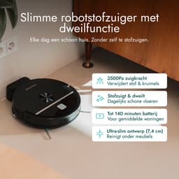 Bloomfold Sweep Robotstofzuiger met Dweilfunctie – Slimme Robot Stofzuiger, 3500Pa, 130 min, App & Google Home - Ultra-dun (7,3 cm) - Geschikt voor Huisdierhaar — thumbnail 3