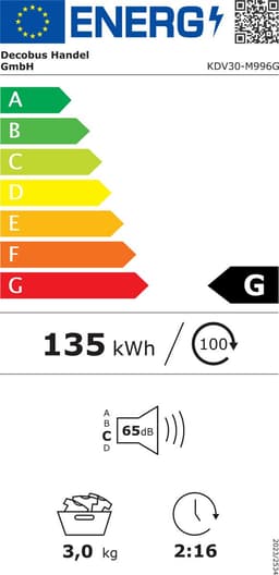 Re-purelife® mini wasdroger 3 kg met 8 programma's - compacte luchtafvoerdroger van staal en ABS - wandmontage mogelijk met dubbel filter en NTC-sensor - modern design - wit - 53,5 × 42 × 65 cm — thumbnail 22