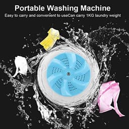Mini ultrasone turbine wasmachine, draagbare wasmachine, multifunctionele reiswasmachine, wasmachinereiniger voor kleding, fruit en groenten (blauw) — thumbnail 5