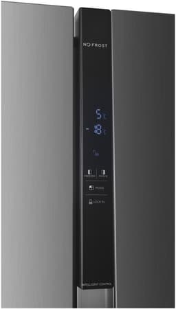 Heinner HSBS-HM439NFINVXWDD American Side-by-Side Koelkast met Waterdispenser 439 L – Smart-functie – ECO-functie – Deur-alarm – RVS – 5 Jaar Garantie — thumbnail 3