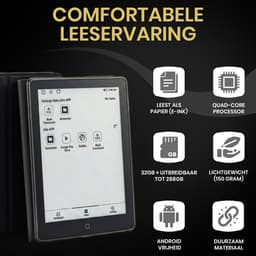 Veloura One E reader - inclusief 32GB SD kaart - 6 inch ereader met hoesje - met schermverlichting en nachtmodus - 64 GB opslag - online luisterboeken en storytel ondersteuning - nederlandstalig ebook — thumbnail 11