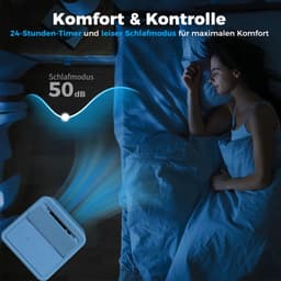 4-in-1 Mobiele Airco - Draagbare Airconditioner - 4-in-1 Koelen, Ontvochtiger, Ventilator & Slaapstand - 12000 BTU - voor 18-35 m² - met Afstandsbediening & — thumbnail 5