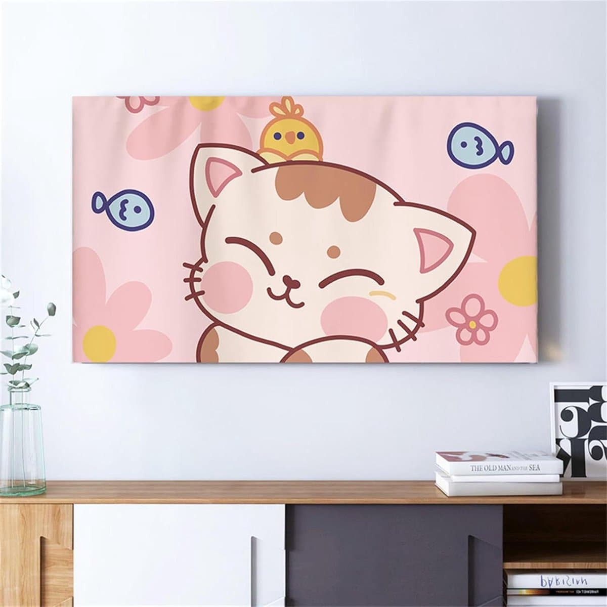 Tv-hoes - Schermbeschermer - Beeldscherm Beschermen - Universele Pasvorm - 22-75 inch - Mooie Kat — afbeelding 1