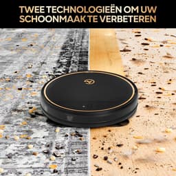 AG Robotstofzuiger met Dweilfunctie - 120minuten - Met Oplaadstation - Robotstofzuigers - Gold Ring - Huisdieren - met Dweil - Luxe 2-in-1 Robotstofzuiger - Dweilrobot - Automatisch opladen - met App of afstandsbediening - 2500Mah - Black Gold Editie — thumbnail 6