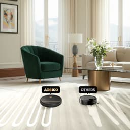 AG Robotstofzuiger met Dweilfunctie – 4500 Pa Zuigkracht – 120 minuten – Oplaadstation – App & Afstandsbediening – Ideaal voor Huisdierhaar, Harde Vloeren en Tapijt – Luxe 2-in-1 Dweilrobot – Gold Stripe Design – 2500 mAh - Black Gold Edition — thumbnail 4