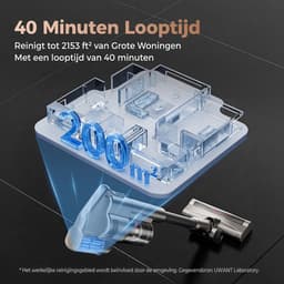 UWANT V500 Steelstofzuiger Draadloos - Zelflegende Stofzuiger zonder Zak - 25kPa Zuigkracht - LED-Verlichting - Kruimeldief Snoerloos — thumbnail 6