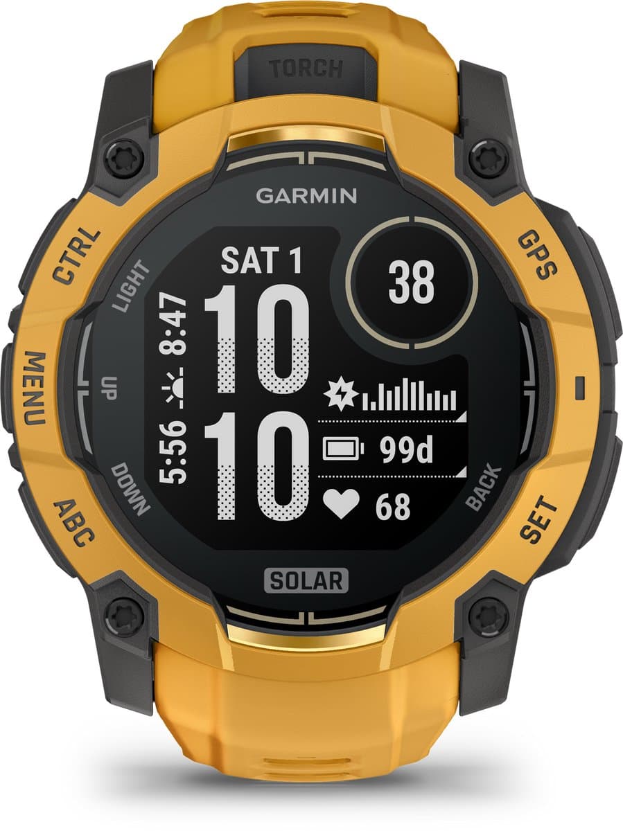 Garmin Instinct® 3 Solar – GPS Smartwatch – 50 mm – Zonne-energie – Sunburst/Geel – Limited Edition — afbeelding 1