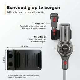 Zedar S600+ Steelstofzuiger draadloos met 4 verschillende opzetstukken - Draadloze stofzuiger - zonder zak op accu- Vacuum cleaner — thumbnail 12