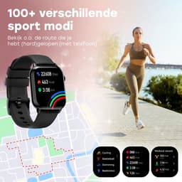 Bizoule Smartwatch Beso - Smartwatch Dames & Heren - 40mm - Horloge met Belfunctie - AMOLED Full HD - Bloeddrukmeter - Stappenteller - Android & iOS - Zwart — thumbnail 8