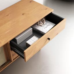 TV-Meubel Hout 175 cm Eikenkleur Scandinavisch Vintage met Lades en Schuifdeuren voor TV tot 75 inch — thumbnail 6