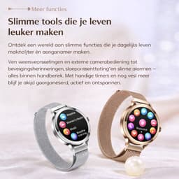 Evy24 Smartwatch Dames 38mm - Horloge Dames - AMOLED - Sporthorloge - Stappenteller - Saturatiemeter - Geschikt voor iPhone & Android - Zilver — thumbnail 7