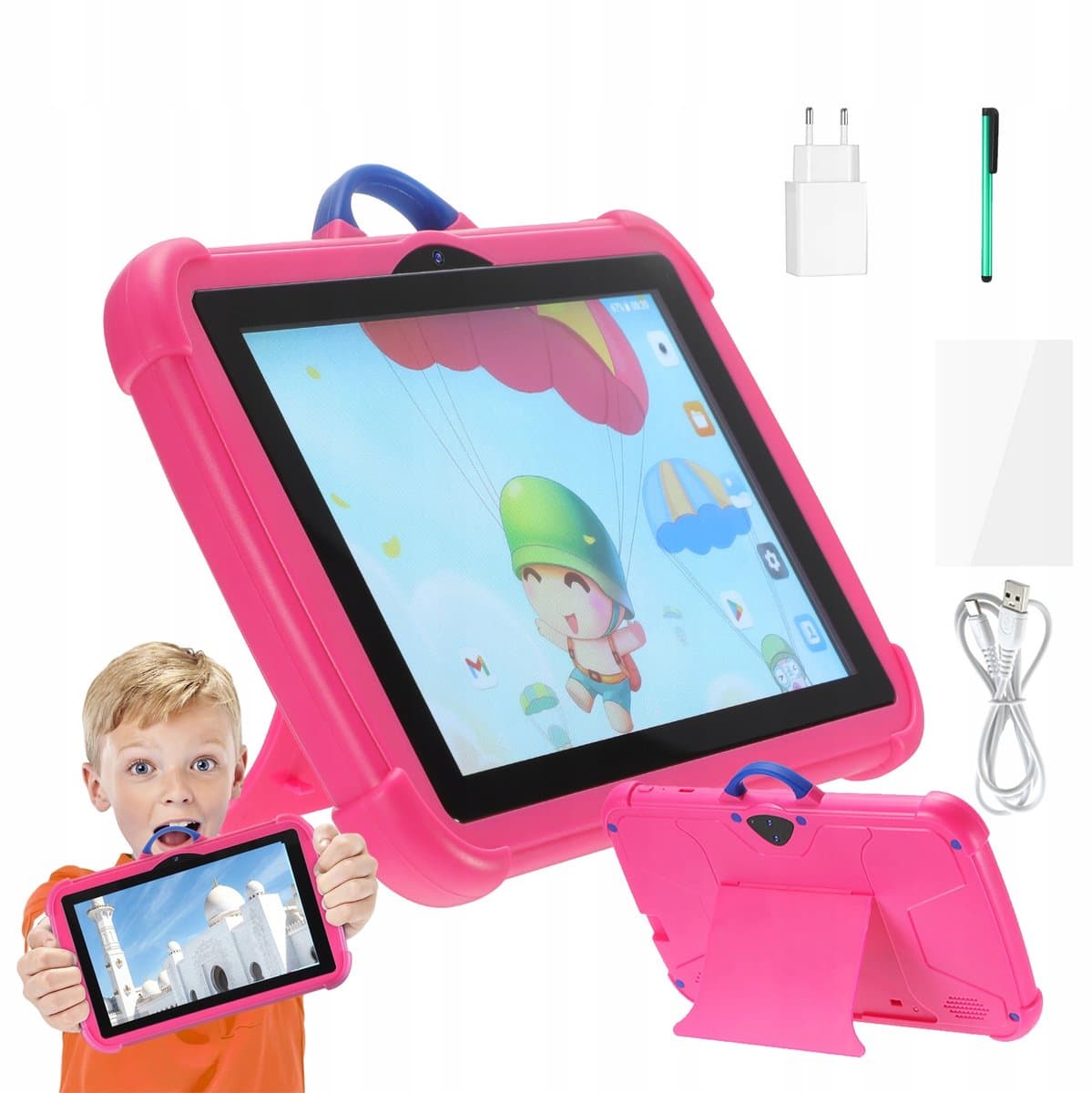 Kindertablet 7 inch - Peutertablet - 32GB - Roze - Met Hoesje & Ouderlijk Toezicht — afbeelding 1
