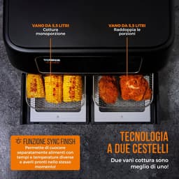 Dubbele heteluchtfriteuse met 11 liter capaciteit en digitale bediening — thumbnail 2