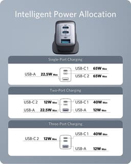 Anker 735 (Nano II) Hoofdtelefoons, Laptop, Draagbare game console, Smartphone, Smartwatch, Tablet Zwart AC Snel opladen Binnen — thumbnail 6