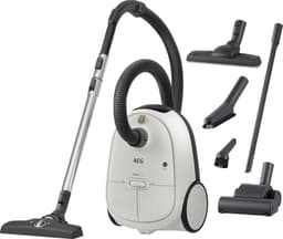 AEG AB61H6SW Allergy 6000 - Stofzuiger met zak - Parketborstel - Dierenhaar - Hepa filtratie - Mini turboborstel - Parketzuigmond - Vacuum cleaner - Alle vloetypen - Wit - 650 watt - Lang snoer 12m bereik - Compact design - 5 extra accessoires — thumbnail 1