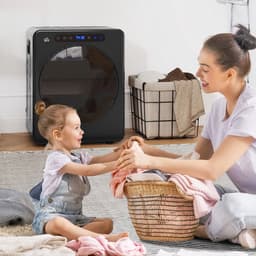 HOMCOM Wasdroger Roestvrij staal, ABS 49L x 43B x 61H cm Zwart — thumbnail 4