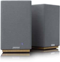 Lenco Hifi Speaker - Boekenplank speakers met Bluetooth - 80W - 2 stuks - Stereo set - SPB-241WDGY - Hout/Grijs — thumbnail 4