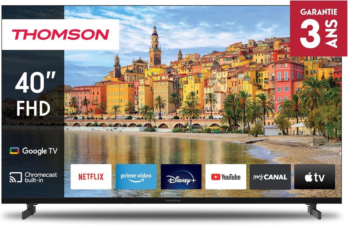 40 Inch Full HD Smart TV met Google TV, Dolby Audio en Bluetooth — afbeelding 1