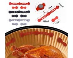 Siliconen Airfryer magneetstrips - Airfryer papierhouder - Bestand tegen hoge temperaturen - 3*3 pcs - Geschikt voor de meeste airfryers, waaronder: Ninja Foodi AF300EU AF400EU SL400EU Tristar FR-9416 Inventum GF501HLDB Tomado TAF3202B enzovoort