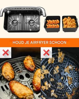 Ninja AF500EU Accessoires - 10.4L + 2x 5.2L Silicone Vormen - Ovenbestendig, Afwasmachinebestendig - Zwarte Bakvorm voor Dual Zone Airfryer — thumbnail 6