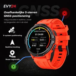 Evy24 Smartwatch GPS - Sporthorloge Heren en Dames - Belfunctie - Waterdicht - Hartslagmeter - Stappenteller - iOS en Android - Rood — thumbnail 10