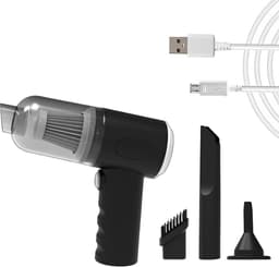Mini Draadloze Stofzuiger - Krachtige Handstofzuiger Voor Auto, Toetsenbord & Huis - Draagbare Stofzuiger Met USB-Oplading & Accessoires - Ideaal Voor Schoonmaken Auto Binnenkant, Bureau, Bank & Autoruit — thumbnail 5