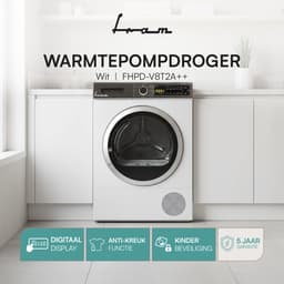 Fram Warmtepompdroger - 8 KG - Wasdroger - 15 Programma's - LED display - Wit — thumbnail 6