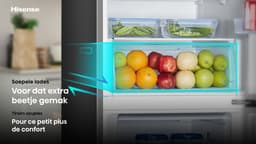 Hisense RB390N4BFC - Koel-vriescombinatie - 300 liter - No Frost - Inverter Compressor - Zwart - Energieklasse C - 35 dB - Super Cool & FastFreeze — thumbnail 3