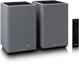 Lenco Hifi Speaker - Boekenplank speakers met Bluetooth - 80W - 2 stuks - Stereo set - SPB-240BKGY - Zwart/Grijs — thumbnail 1