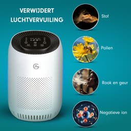 AG320 Luchtreiniger - Air Purifier -Luchtreinigers met Hepa Filter - Slaapkamer Air Cleaner - Slaapstand - Kinderslot - High Quality Filtersystem - Voor Schone Gezonde Lucht -Tegen Stof, Hooikoorts En Allergie - Verwijdert 99,97% -Display — thumbnail 11