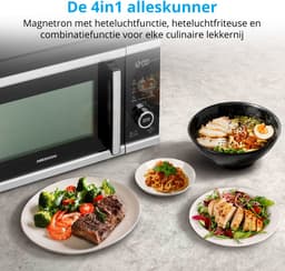 MEDION Magnetron met heteluchtfriteuse (3 in 1, 25 liter, 1500 watt hetelucht, 900 watt magnetron, 9 automatische programma's, popcornknop, ontdooifunctie, LED-display, MD11499) — thumbnail 3