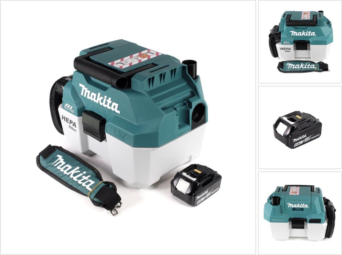 Makita DVC 750 LG1X3 accu stofzuiger nat- en droogzuiger 18 V draagbaar + 1x 6,0 Ah accu - zonder accessoires, zonder oplader — afbeelding 1
