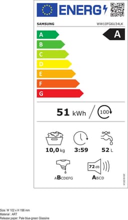 Samsung WW10FG6U34LK wasmachine Voorlader 10 kg 1351 RPM Wit — thumbnail 2