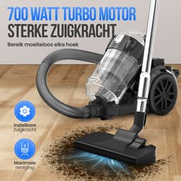 Strex Stofzuiger Zonder Zak - 700W Krachtige Zakloze Stofzuiger - HEPA Filter - 2.5L Stofreservoir - Extra Lang Snoer - Inclusief 4 Opzetstukken — thumbnail 6