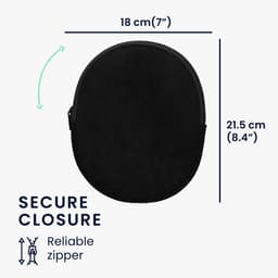 kwmobile headset case geschikt voor Anker Soundcore Q20i hoes - 22,5 x 17 cm - Koptelefoon cover met rits - Neopreen en ribfluweel - In zwart — thumbnail 6