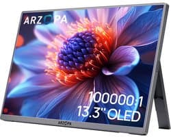 Arzopa A3C Pro - Portable Full HD OLED Monitor - Space Grey - Incl Sleeve - Hoge kleurechtheid - 1ms - 13 inch