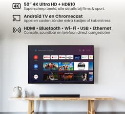 Salora 50QLEDTV - 50 Inch Smart TV - 4K TV - Smart TV - Televisie - QLED - Zwart - 2025 — thumbnail 4