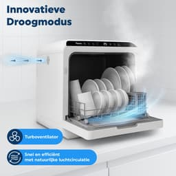 Amenzo® - Mini Vaatwasser - Inclusief App - Energielabel A - 900 Watt - 5 Programma's - Wit - Afwasmachine - Met Waterreservoir — thumbnail 14