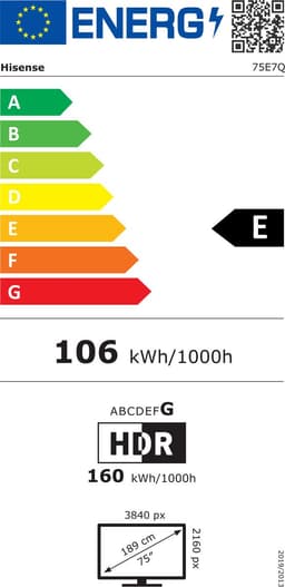 Hisense 75E7Q - 75 inch - 4K QLED - 2025 - Smart TV — thumbnail 12