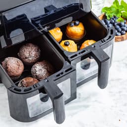 GreenPan - Bistro dubbele airfryer - 4L+4L - 9 programma's - Digitaal Led Display - Automatisch Uitschakelen - zwart - PFAS-vrij — thumbnail 3